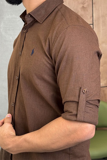 Мужская рубашка Роlо Ralрh Lаurеn коричневого цвета   