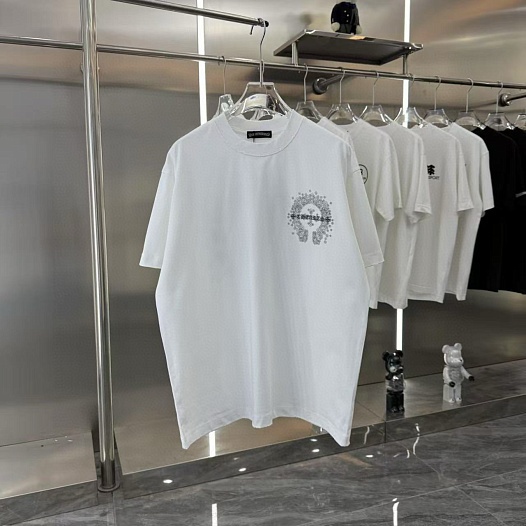 Белая оверсайз футболка Chrome Hearts Premium   