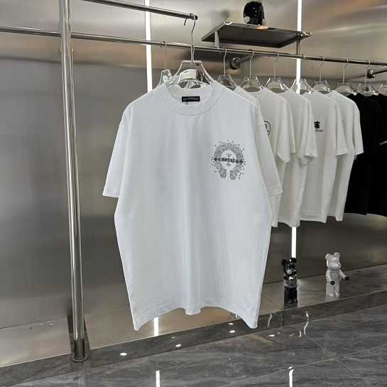 Белая оверсайз футболка Chrome Hearts Premium