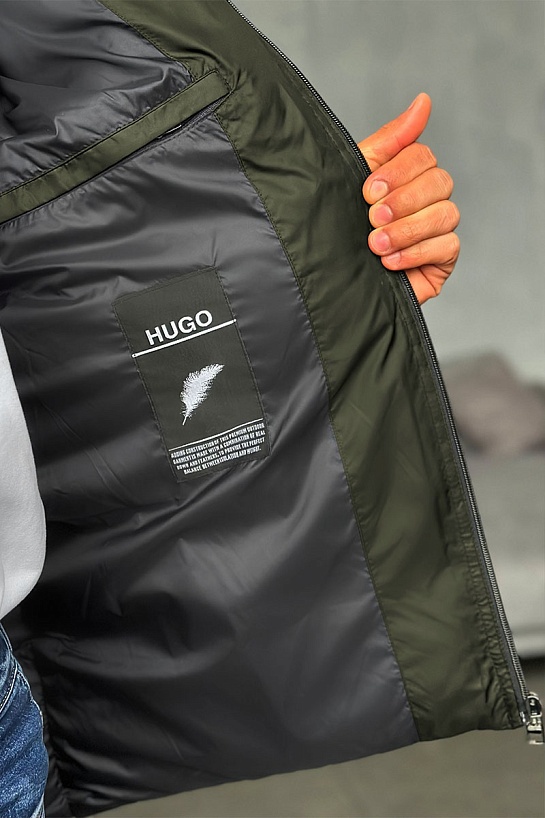 Зелёная куртка Hugo Boss со съёмным капюшоном