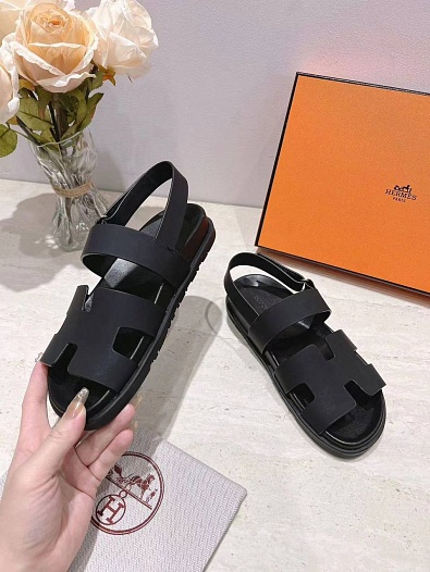 Женские cандалии Hermes Chypre - Black   