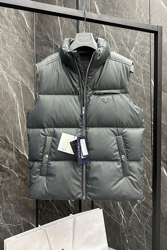 Мужской жилет Prada logo-plaque - Grey