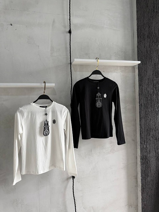 Женский белый лонгслив Chrome Hearts premium