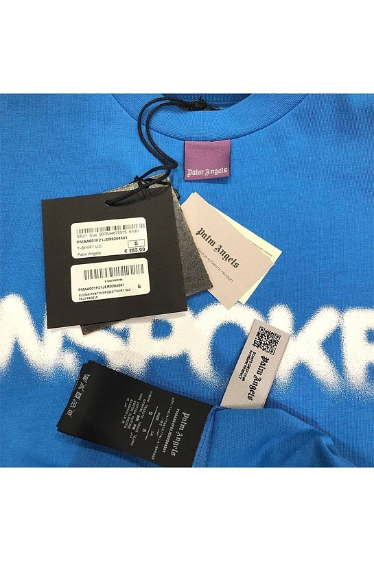 Синяя оверсайз футболка Palm Angels "Unspoken"