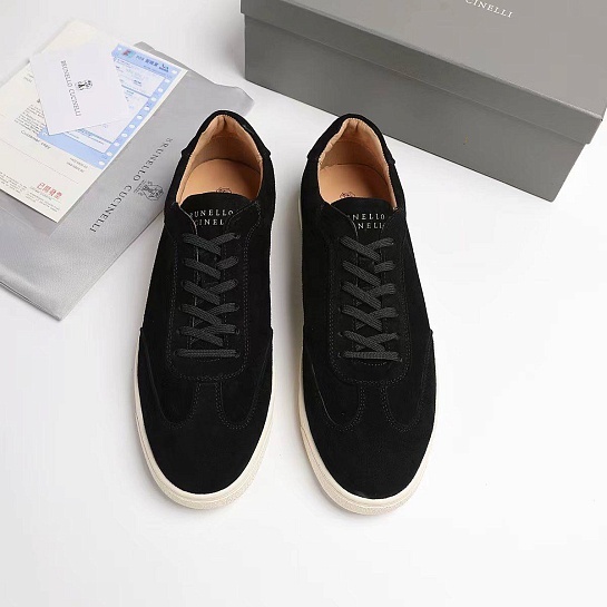 Замшевые кроссовки Brunello Cucinelli logo-print - Black