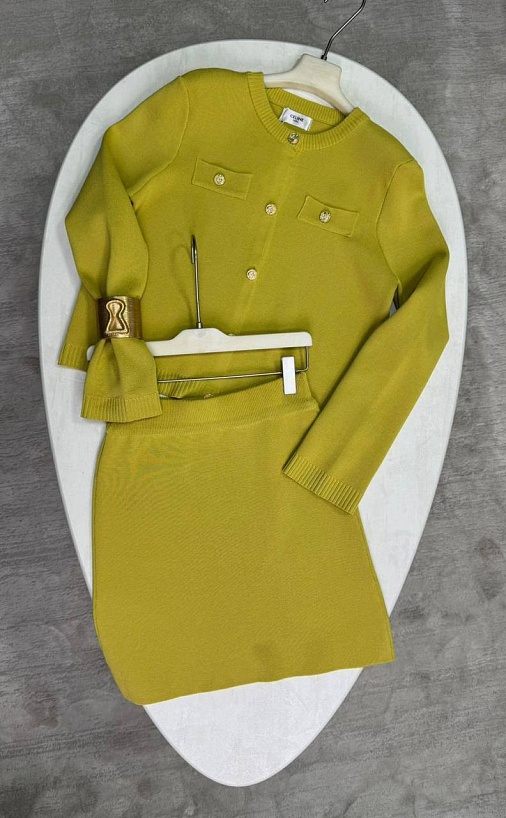 Женский костюм двойка Celine premium - Yellow