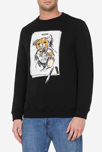 Мужской чёрный свитшот Moschino Teddy Bear   