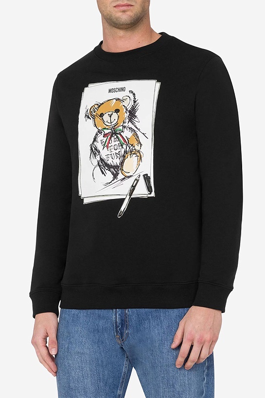 Мужской чёрный свитшот Moschino Teddy Bear