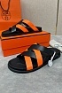 Мужские шлёпанцы Hermes Kazimir - Black / Orange