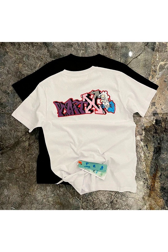 Белая оверсайз футболка Off-White wizard-print