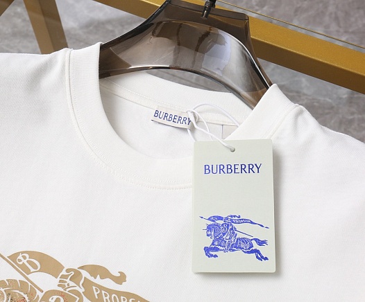 Мужская белая футболка Burberry Equestrian Knight   