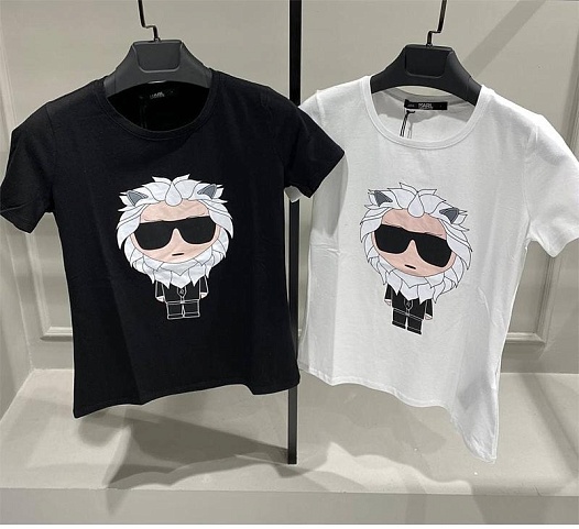 Женская белая футболка Karl Lagerfeld "Leo"   