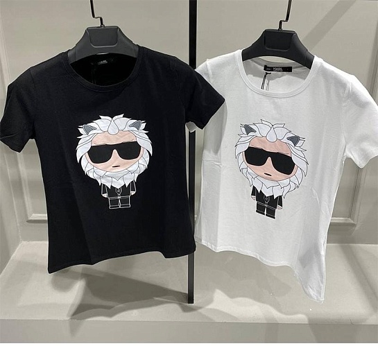 Женская белая футболка Karl Lagerfeld "Leo"