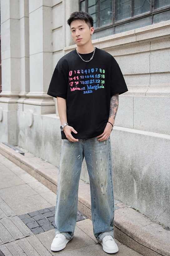 Чёрная оверсайз футболка Maison Margiela Premium