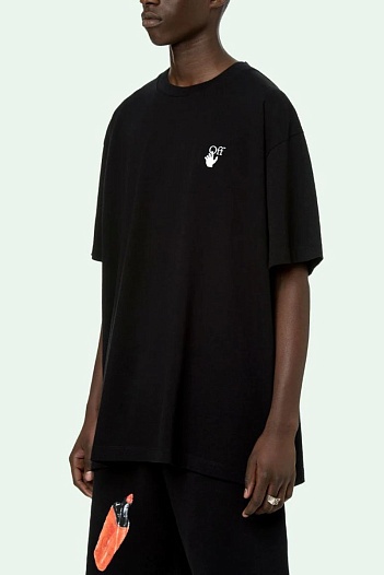 Чёрная оверсайз футболка Off-White Pascal Arrow Logo   
