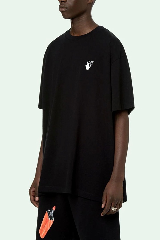 Чёрная оверсайз футболка Off-White Pascal Arrow Logo
