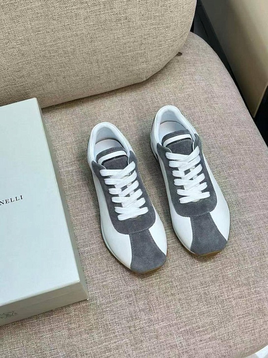 Женские комбинированные кроссовки Brunello Cucinelli low-top premium