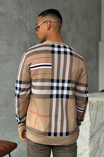 Мужской бежевый кардиган Burberry Vintage Check   