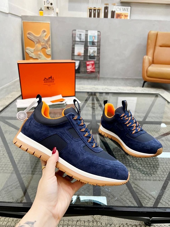 Мужские комбинированные кроссовки Hermes