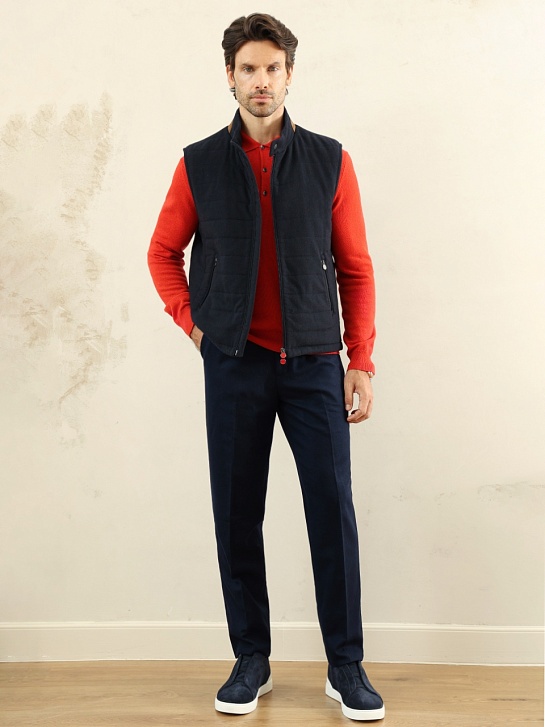 Мужские тёмно-синие брюки Kiton premium