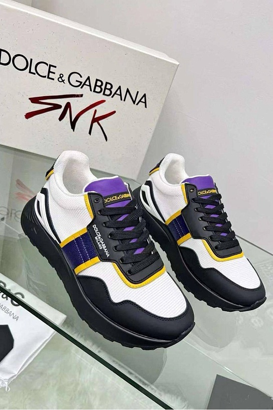 Женские комбинированные кроссовки Dolce & Gabbana - White / Black / Purple
