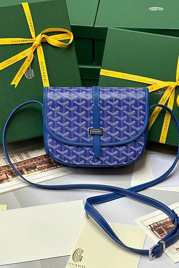 Кожаная сумка Goyard Belvedere Messenger PM premium 22x17x6 см   