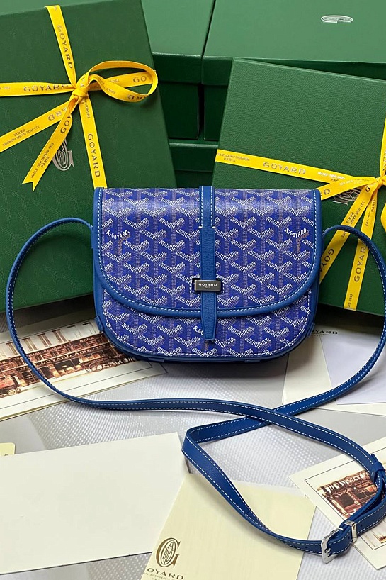 Кожаная сумка Goyard Belvedere Messenger PM premium 22x17x6 см