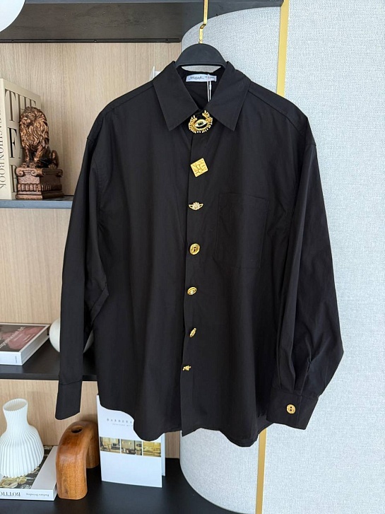Женская хлопковая рубашка Schiaparelli Premium - Black