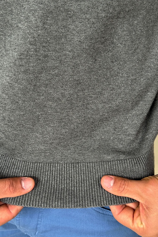 Мужская кофта Tommy Hilfiger серого цвета logo-embroidered