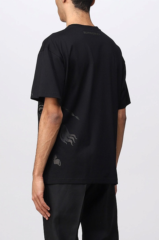 Чёрная футболка Burberry Stifford graphic-print