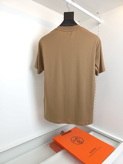 Мужская коричневая футболка Hermes premium   