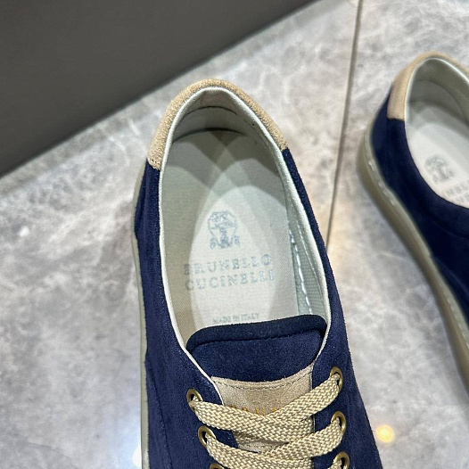 Замшевые кеды Brunello Cucinelli Sail low-top - Blue   