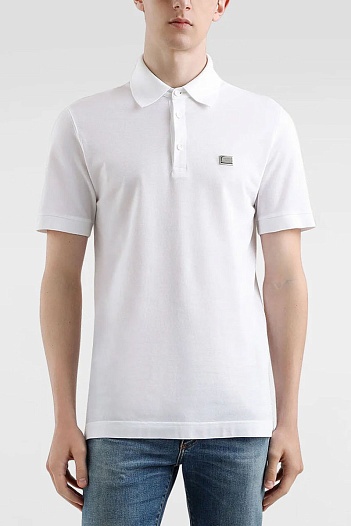 Мужское поло Dolce & Gabbana Premium - White   