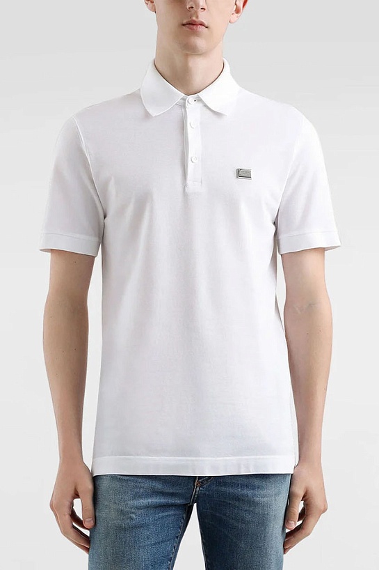 Мужское поло Dolce & Gabbana Premium - White