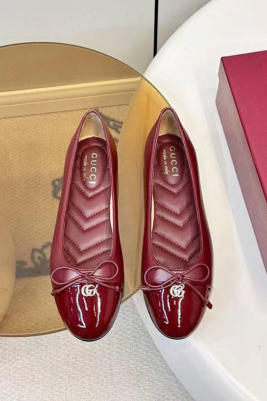 Женские кожаные балетки Gucci Double G premium