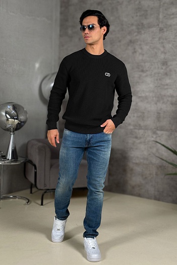 Мужской чёрный свитер Valentino Vlogo Signature   