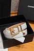 Кожаный ремень Chanel белого цвета
