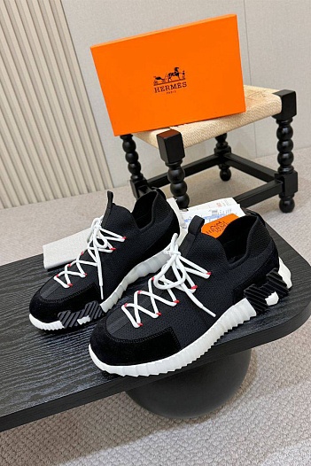 Текстильные кроссовки Hermes lift slip-on   