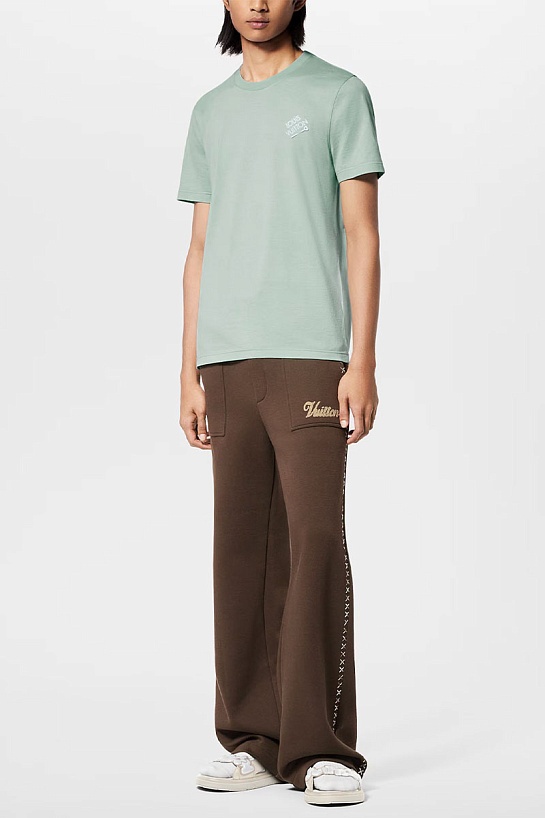 Оверсайз футболка Louis Vuitton staple-pin logo - Aquamarine