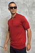 Мужское поло красного цвета Zilli zip neck