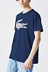 Мужская синяя футболка Lacoste logo-print
