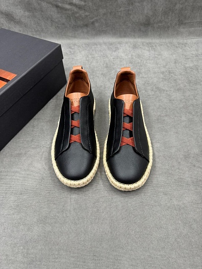 Мужские кроссовки Ermenegildo Zegna Triple Stitch - Black   