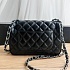 Кожаная чёрная сумка Chanel 25x15 см