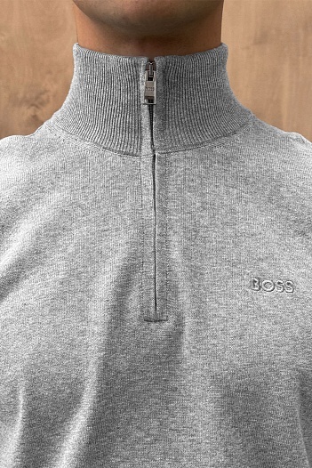 Мужской джемпер Hugo Boss серого цвета   