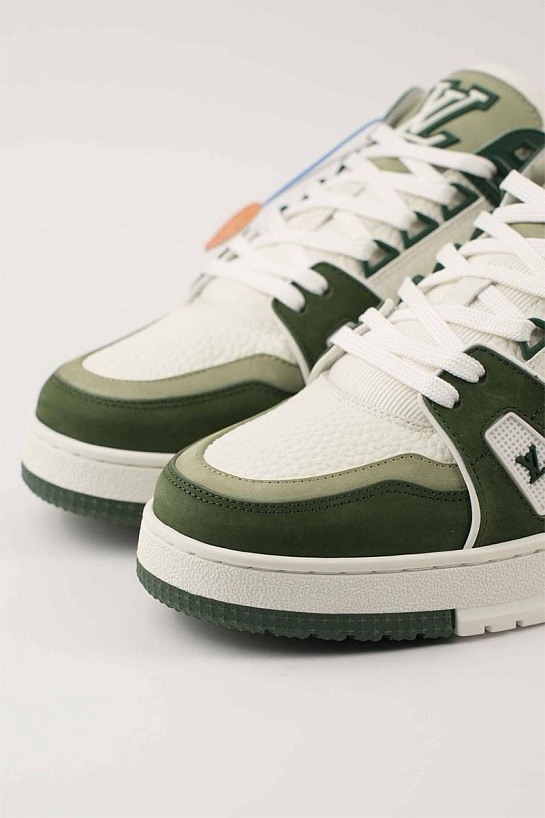Кожаные кроссовки Louis Vuitton Trainer - White / Green
