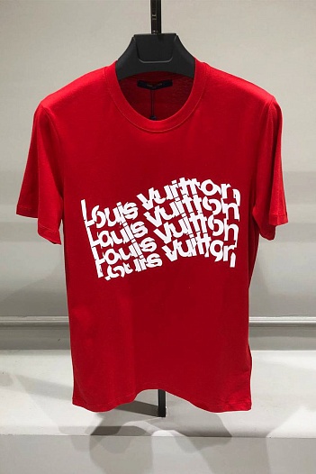 Футболка красного цвета Louis Vuitton Ski logo-print   