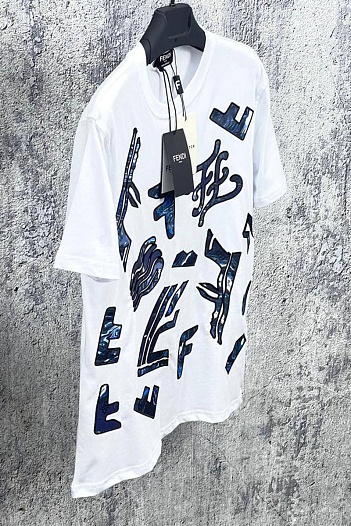 Белая мужская футболка Fendi   