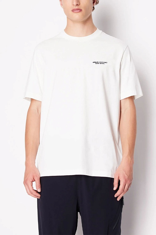 Мужская белая футболка Armani Exchange "Milano New York"