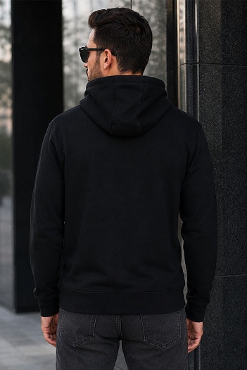 Чёрное мужское худи Hugo Boss Dreeman logo-print   