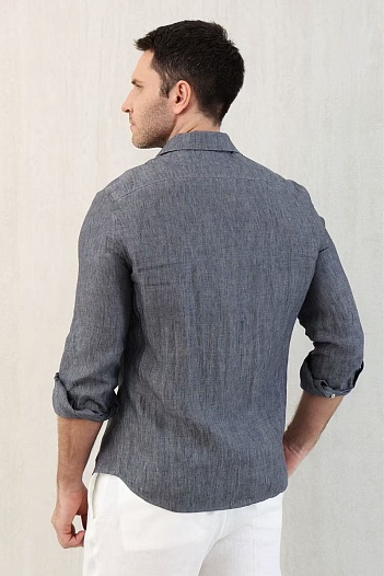 Льняная рубашка Brunello Cucinelli Premium - Grey   